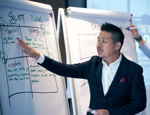 James is explaining the proven growth strategies for entrepreneurs in kuala lumpur, malaysia